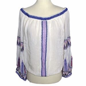 FREE PEOPLE FP embroidered off-shoulder peasant top size XS